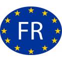 France FR vignette pays autocollant drapeau EU Europe ovale code pays voiture auto sticker logo10