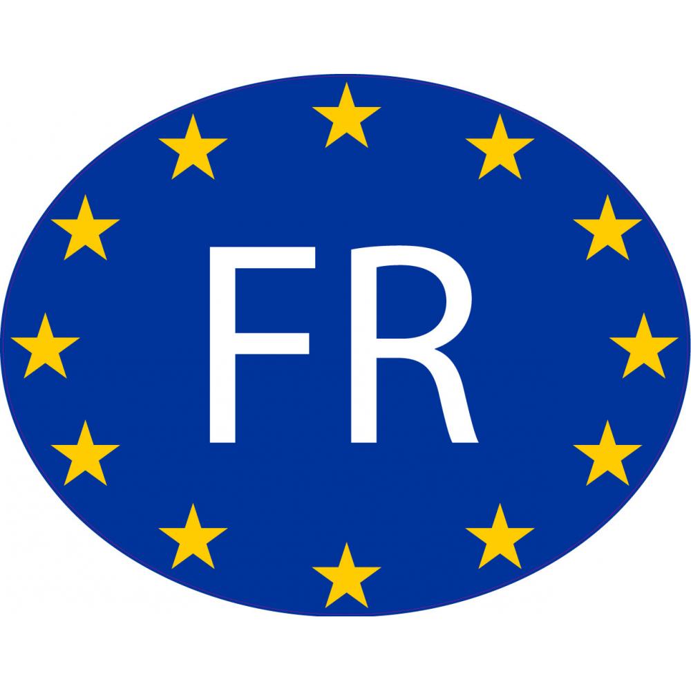 France FR vignette pays autocollant drapeau EU Europe ovale code pays  voiture auto sticker logo10