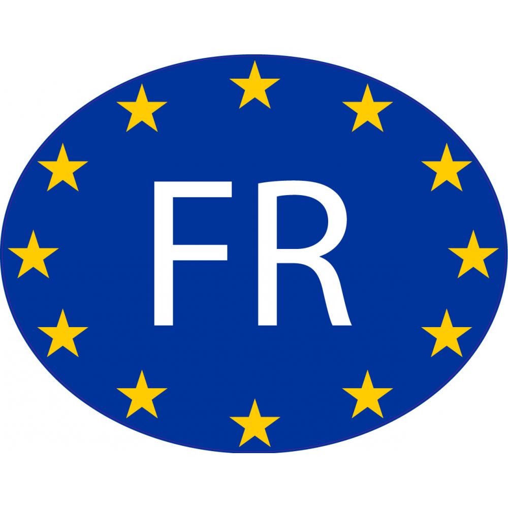 France FR vignette pays autocollant drapeau EU Europe ovale code pays voiture auto sticker logo10