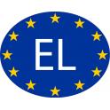 Grèce Greece Hellas EL vignette pays autocollant drapeau EU Europe ovale code pays voiture auto sticker logo8