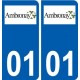 01 Ambronay logo ville autocollant plaque sticker