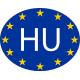 Hongrie Hungary Magyarország HU vignette pays autocollant drapeau EU Europe ovale code pays voiture auto sticker logo17