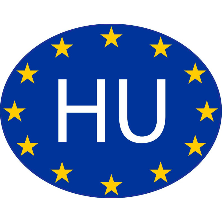 Hongrie Hungary Magyarország HU vignette pays autocollant drapeau EU Europe ovale code pays voiture auto sticker logo17