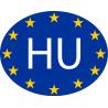 Hongrie Hungary Magyarország HU vignette pays autocollant drapeau EU Europe ovale code pays voiture auto sticker logo17