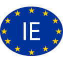 Irlande Ireland Éire IE vignette pays autocollant drapeau EU Europe ovale code pays voiture auto sticker logo7