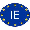 Irlande Ireland Éire IE vignette pays autocollant drapeau EU Europe ovale code pays voiture auto sticker logo7
