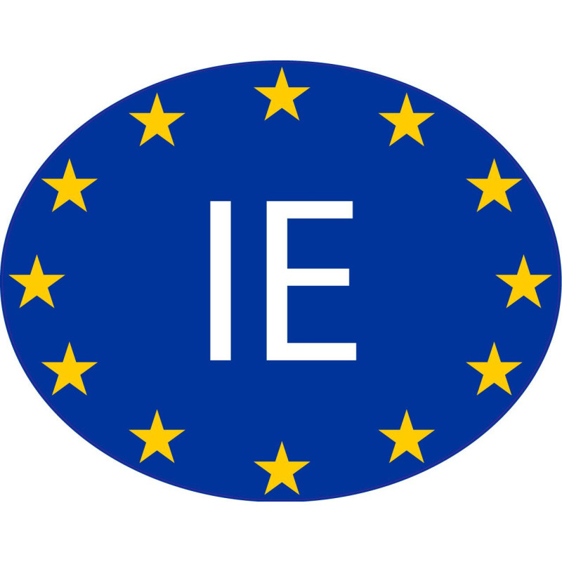 Irlande Ireland Éire IE vignette pays autocollant drapeau EU Europe ovale code pays voiture auto sticker logo7