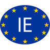 Irlande Ireland Éire IE vignette pays autocollant drapeau EU Europe ovale code pays voiture auto sticker logo7