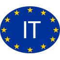 Italie Italy Italia IT vignette pays autocollant drapeau EU Europe ovale code pays voiture auto sticker logo12