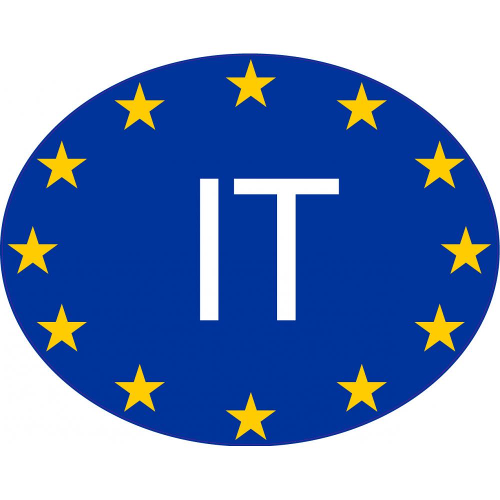 Italie Italy Italia IT vignette pays autocollant drapeau EU Europe ovale code pays voiture auto sticker logo12