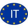 Italie Italy Italia IT vignette pays autocollant drapeau EU Europe ovale code pays voiture auto sticker logo12