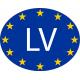 Lettonie Latvia Latvijas LV vignette pays autocollant drapeau EU Europe ovale code pays voiture auto sticker logo14