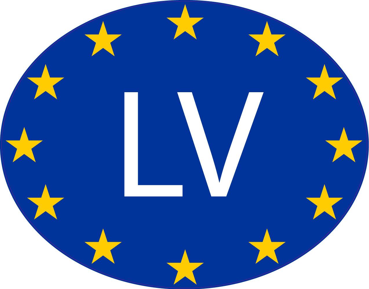 Autocollant sticker drapeau oval code pays voiture moto lettonie letton lv 