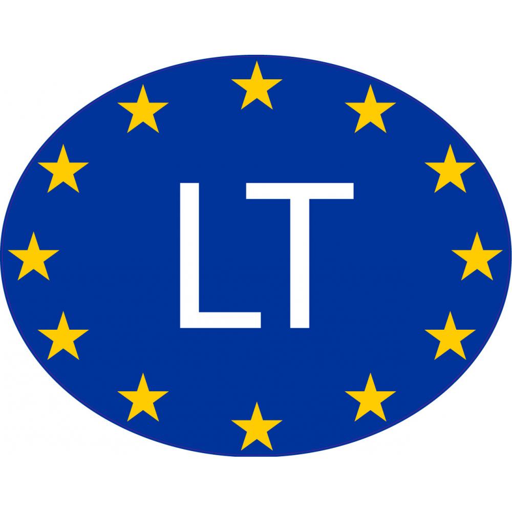 Lituanie Lietuva Lithuania LT vignette pays autocollant drapeau EU Europe ovale code pays voiture auto sticker logo15