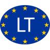 Lituanie Lietuva Lithuania LT vignette pays autocollant drapeau EU Europe ovale code pays voiture auto sticker logo15