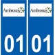 01 Ambronay logo ville autocollant plaque sticker