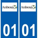 01 Ambronay logo ville autocollant plaque sticker