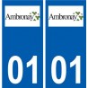 01 Ambronay logo ville autocollant plaque sticker