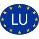 Luxembourg Lëtzebuerg LU vignette pays autocollant drapeau EU Europe ovale code pays voiture auto sticker logo16