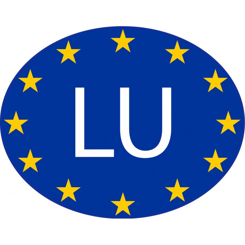 Luxembourg Lëtzebuerg LU vignette pays autocollant drapeau EU Europe ovale code pays voiture auto sticker logo16