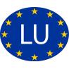 Luxembourg Lëtzebuerg LU vignette pays autocollant drapeau EU Europe ovale code pays voiture auto sticker logo16