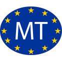 Malte Malta MT vignette pays autocollant drapeau EU Europe ovale code pays voiture auto sticker logo18