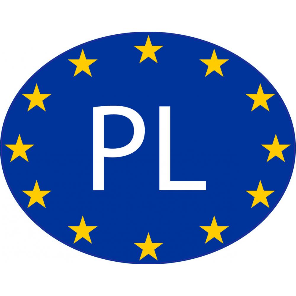 Pologne Polska Poland PL vignette pays autocollant drapeau EU Europe ovale code pays voiture auto sticker logo21