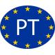 Portugal Portuguesa PT vignette pays autocollant drapeau EU Europe ovale code pays voiture auto sticker logo22