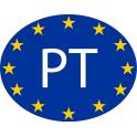Portugal Portuguesa PT vignette pays autocollant drapeau EU Europe ovale code pays voiture auto sticker logo22