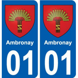 01 Ambronay ville autocollant plaque sticker