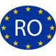 Roumanie România Romania RO vignette pays autocollant drapeau EU Europe ovale code pays voiture auto sticker logo23