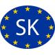 Slovaquie Slovenská Solvakia SK vignette pays autocollant drapeau EU Europe ovale code pays voiture auto sticker logo25