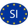 Slovénie Slovenija Slovenia SI vignette pays autocollant drapeau EU Europe ovale code pays voiture auto sticker logo24