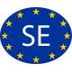 Suède Sverige Sweden SE vignette pays autocollant drapeau EU Europe ovale code pays voiture auto sticker logo27