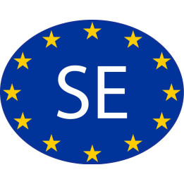 Suède Sverige Sweden SE vignette pays autocollant drapeau EU Europe ovale code pays voiture auto sticker logo27