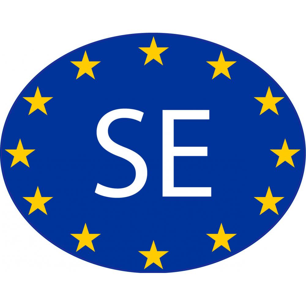 Suède Sverige Sweden SE vignette pays autocollant drapeau EU Europe ovale code pays voiture auto sticker logo27