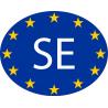 Suède Sverige Sweden SE vignette pays autocollant drapeau EU Europe ovale code pays voiture auto sticker logo27