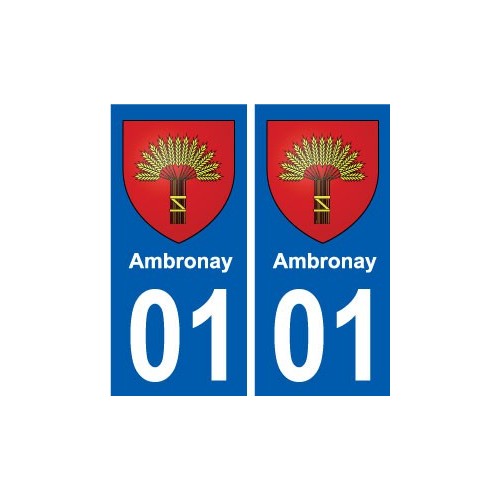 01 Ambronay ville autocollant plaque sticker