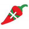 Piment d'Espelette drapeau Pays Basque transparent autocollant adhésif sticker logo36