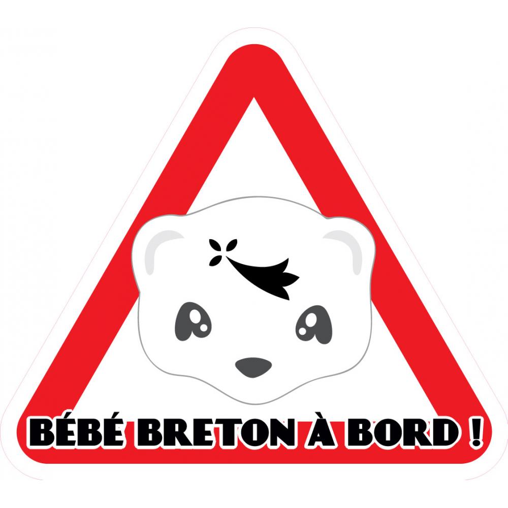 Bébé à bord Bretagne Hermine symbole breton auto voiture autocollant adhésif sticker logo55