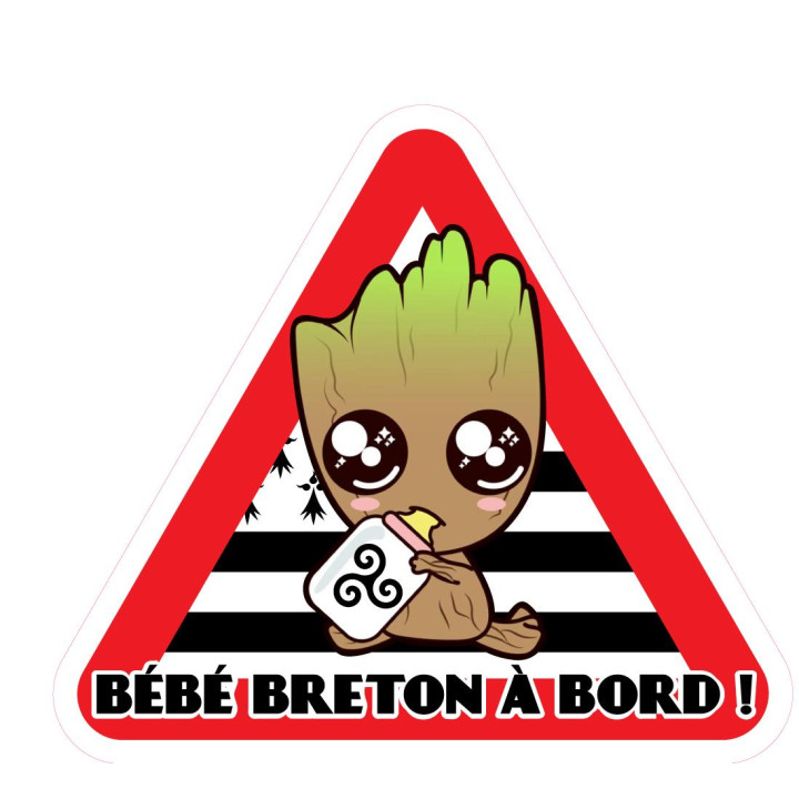 Bébé à bord Groot Bretagne drapeau breton triskèle auto voiture autocollant adhésif sticker logo236