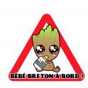 Bébé à bord Groot Bretagne drapeau breton auto voiture autocollant adhésif sticker logo237