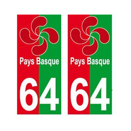 64 Lauburu croix pays basque autocollant plaque