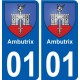 01 Ambutrix ville autocollant plaque sticker