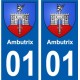 01 Ambutrix ville autocollant plaque sticker