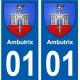 01 Ambutrix ville autocollant plaque sticker