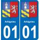 01 Arbignieu blason autocollant plaque stickers ville