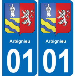 01 Arbignieu coat of arms sticker plate stickers city