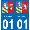 01 Arbignieu stemma adesivo piastra adesivi città