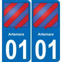 01 Artemare blason autocollant plaque stickers ville